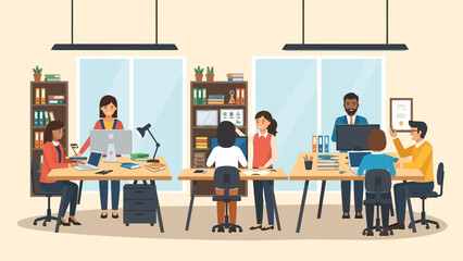 Diverse Team Working Together in Office.