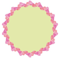 春素材　水彩風の桜花びらフレーム