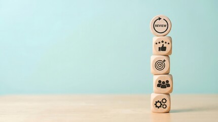 Business strategy and goals concept with wooden blocks