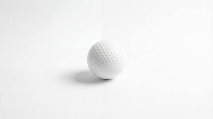 Minimalist Ball: A single white golf ball on a white background, soft shadow, high key lighting, easy to isolate.
