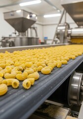 Fototapeta premium Pasta factory conveyor production flour products technological industrial raw