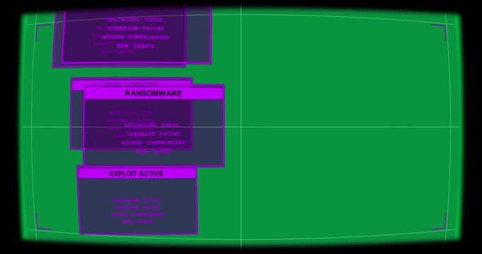 DATA CORRUPT appearing, magenta GUI sliding stacking wobbling, flagging failure on clear backdrop