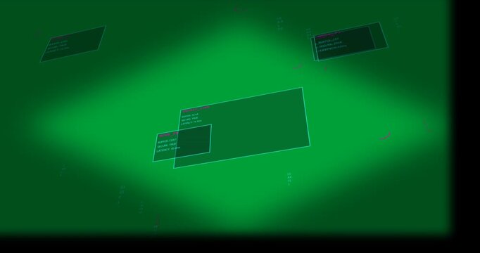 HUD panel appearing causing camera shifting cards sliding stacking forming UI over transparent void