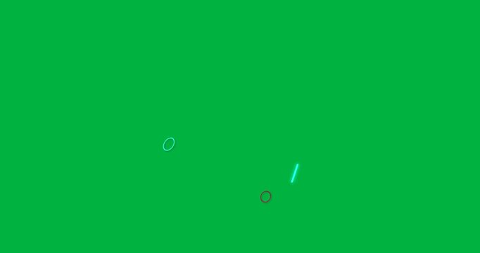 Cluster appearing right, neon shapes growing, pulsing and dispersing on transparent BG showing flow