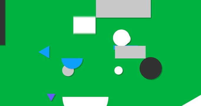 On start left shapes sliding stacking growing then exiting leaving dark circle on transparent layer