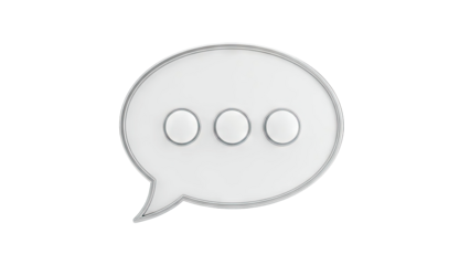 3D Rendered Chat Bubble Icon with Ellipses