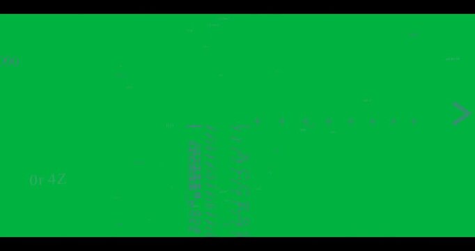 Glitch HUD starting arrow forming, sliding left, overrun cols, showing UI corruption on transparent