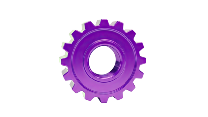 Purple Gear with Threaded Hole