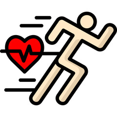 cardio workout icon illustration design with filled outline