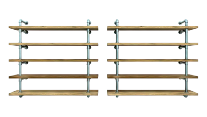 Industrial Style Wooden Shelving Unit