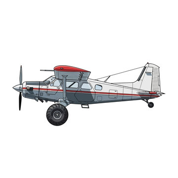 Single Engine Propeller Aircraft Illustration