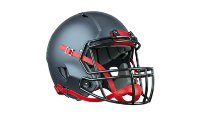 Dark Gray American Football Helmet with Red Accents