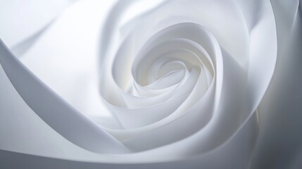 Close-Up View of a Delicate White Rose Petal in Soft Light