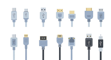 Collection of Various Connector Types for Electronic Devices