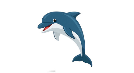 Obraz premium Happy Cartoon Dolphin Jumping Out of the Water