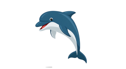 Happy Cartoon Dolphin Jumping Out of the Water