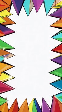 Vibrant Colorful Triangle Banner Border Frames Video.