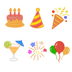 Party and celebration vector icon set