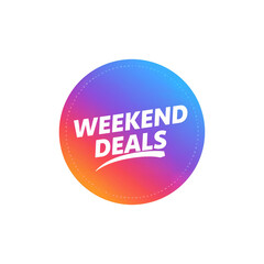 Weekend Deals 3D Gradient Sphere Logo Design with Colorful Text Branding PNG