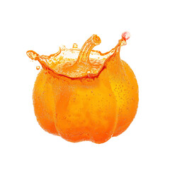 Pumpkin PNG Realistic Autumn Squash with Vibrant Color and Wet Surface Look