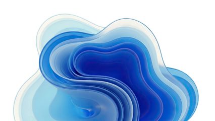 Abstract Blue Fluid Waves