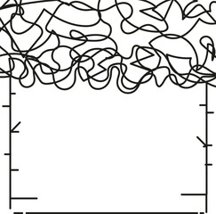 The texture is tangled wire on top and lines along the edges to form a frame.