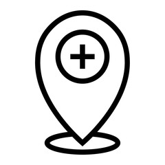 Obraz premium Line icon of a medical location