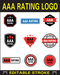 Obraz premium Set of Professional AAA Rating Badges, Luxury Quality Symbols, and Premium Service Icons in Vector Format