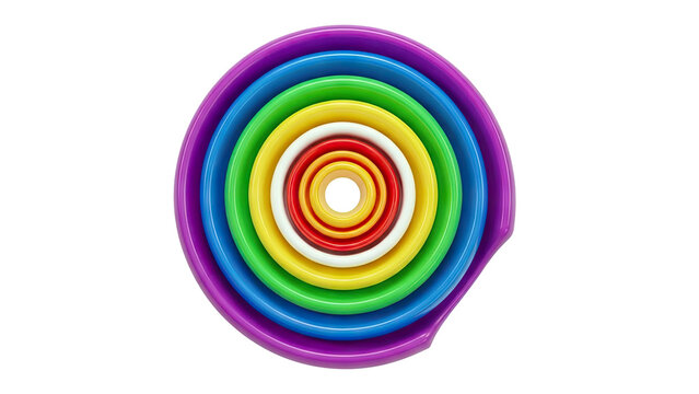 Nested Rainbow Colored Rings - Powered by Adobe