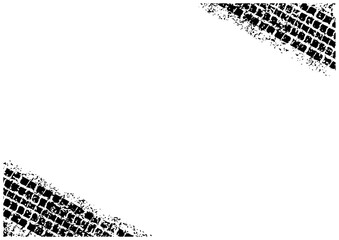 タイヤ跡フレーム風背景（余白あり）｜Tire Tread Background with Copy Space © Studio Trinity