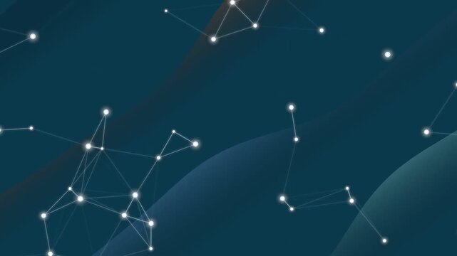 Constellations and Stars in Dark Night Sky.