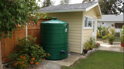 Rainwater Collection System for Sustainable Home Practices Near Building Structure