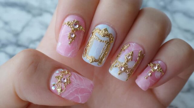 Luxury nail art, elegant manicure concept
