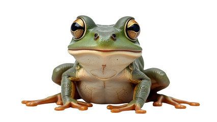 Green Frog Sitting isolated on transparent background