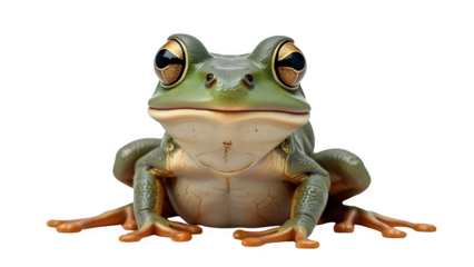 Green Frog Sitting isolated on transparent background