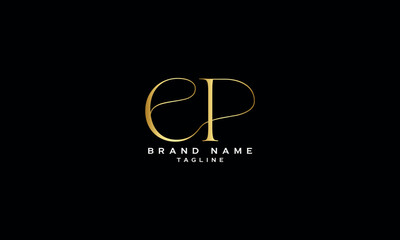 EP PE E AND P Abstract initial monogram letter alphabet logo design