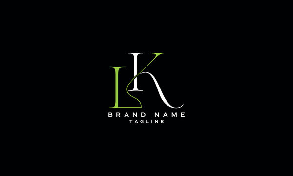 IK KI I AND K Abstract initial monogram letter alphabet logo design