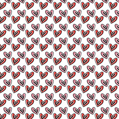 Cute doodle style hearts seamless vector pattern. Valentine's Day handwritten background. 