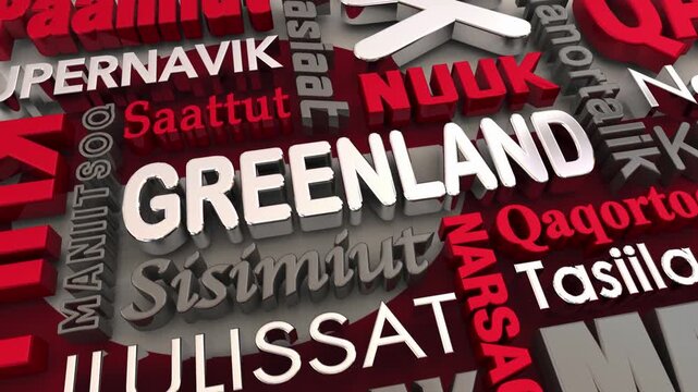 Greenland Cities National Country Capital Nuuk Names Words 3d Animation