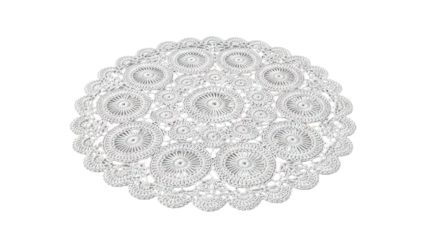 White Crochet Doily with Circular Patterns