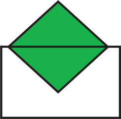 white and green envelope vector