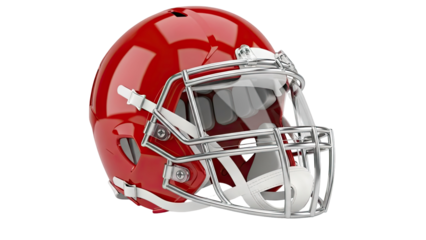 Red American Football Helmet with Face Shield