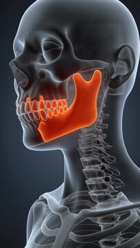 Dynamic Jaw and Mandible Anatomy Xray Sequence for Medical Visualization.