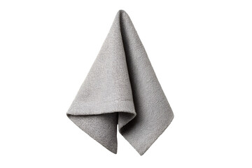 Naklejka premium Grey Kitchen Napkin Textile Hanging Folded Texture isolated on transparent background