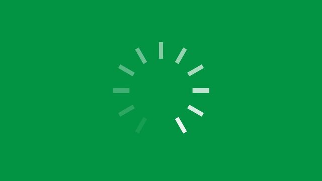 Loading Spinner Animation on Green Background progress