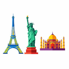 Obraz premium travel and landmarks icons