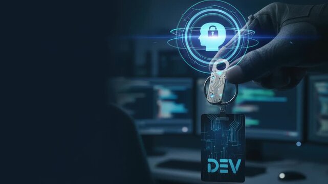 Cybersecurity ai developer programming coding technology security concept for modern software development workspace secure access control and data