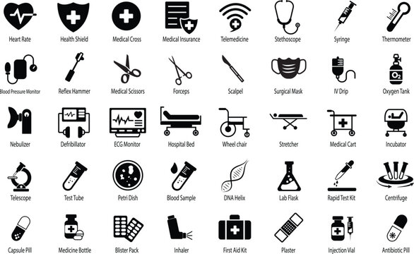 icon set medical filled