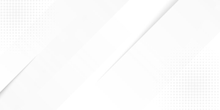 Modern abstract white background with soft diagonal lines and dotted halftone texture. Clean minimal design template for business, technology, corporate, digital, or presentation projects.