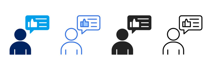 Testimonial  Icon Set Different Style Collection. 